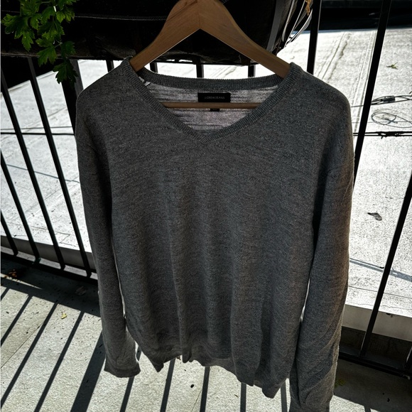 J. Crew Light Gray Cotton V-Neck Sweater XXL - Picture 2 of 9